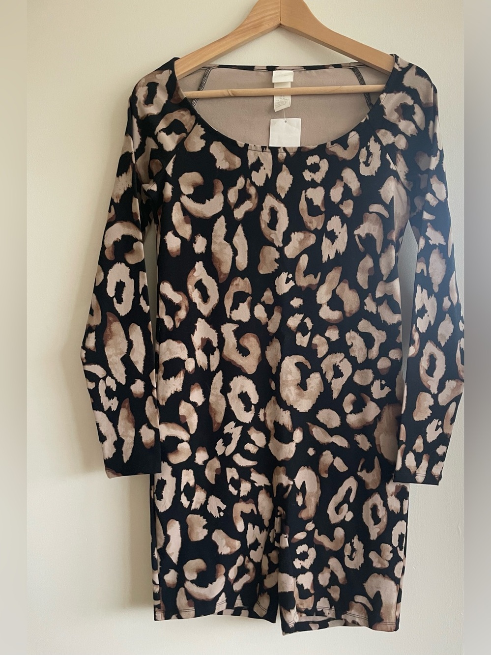 H&M Black & Tan Leopard Print Jumpsuit Romper